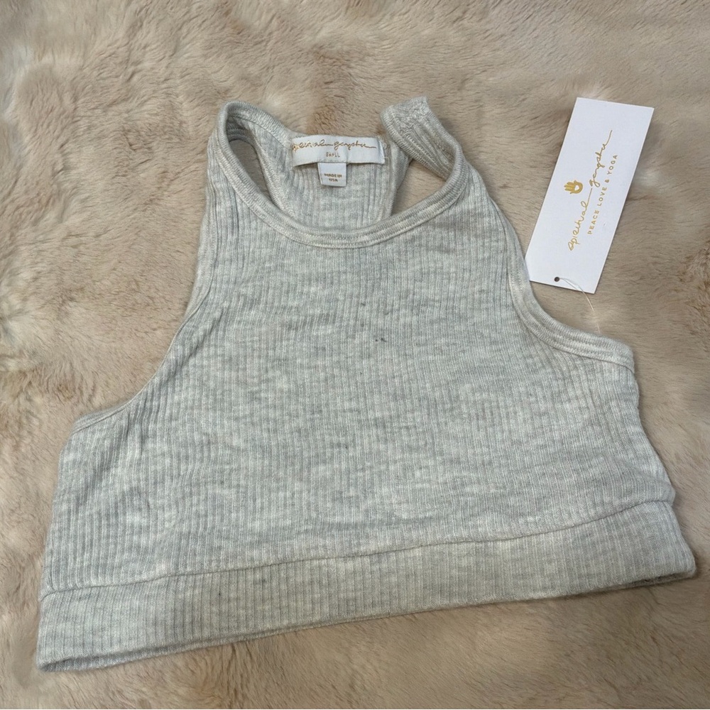 🩰 Spiritual Gangster Ribbed Ballet Bra – Heather Gray – NWT – Size Small